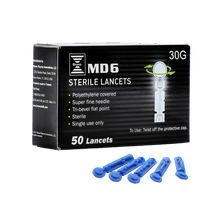 Load image into Gallery viewer, MD6 Blood Lancets (50 lancets/box) 30 Gauge
